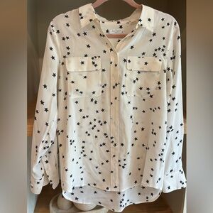Equipment Black Star Print Blouse